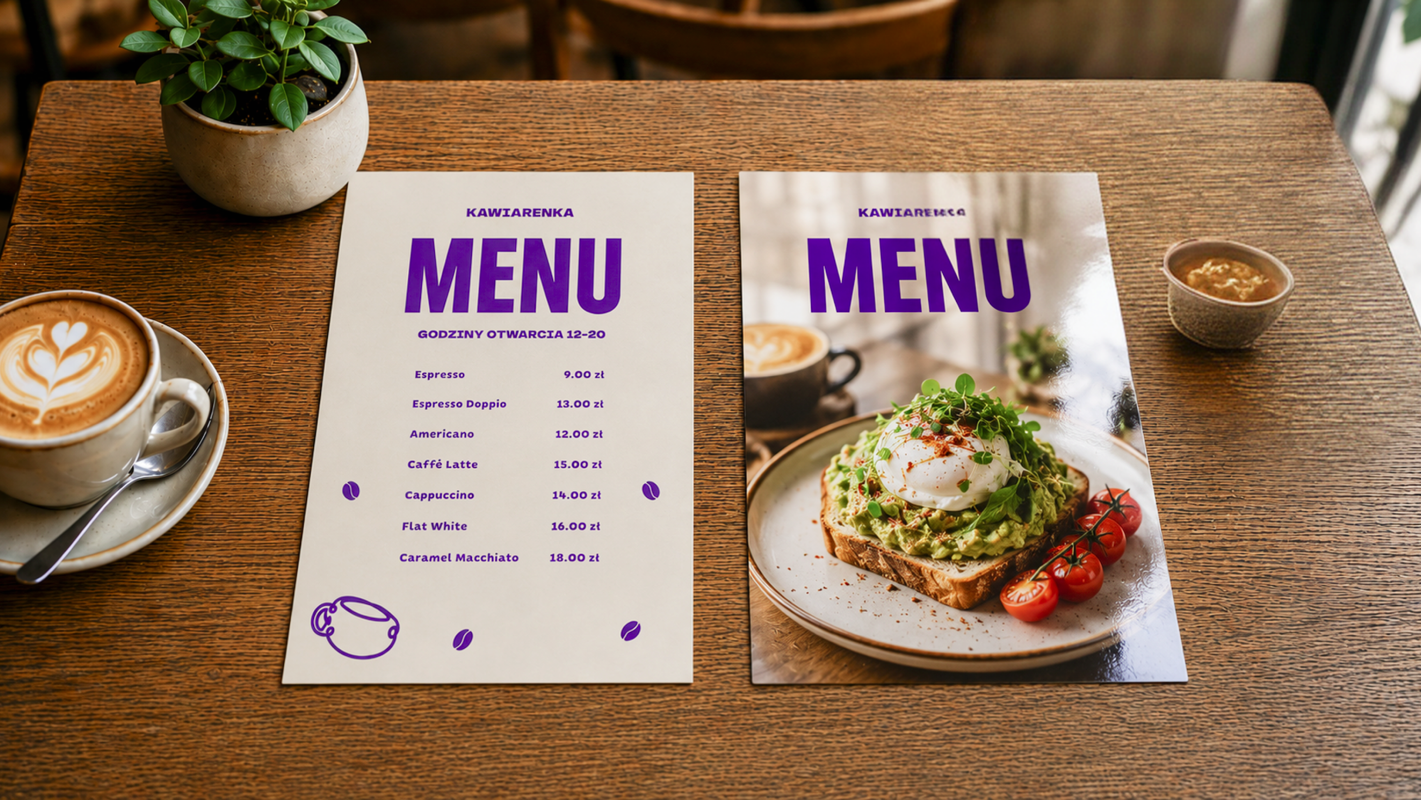 Por&oacute;wnanie folii mat i folii błysk na karcie menu