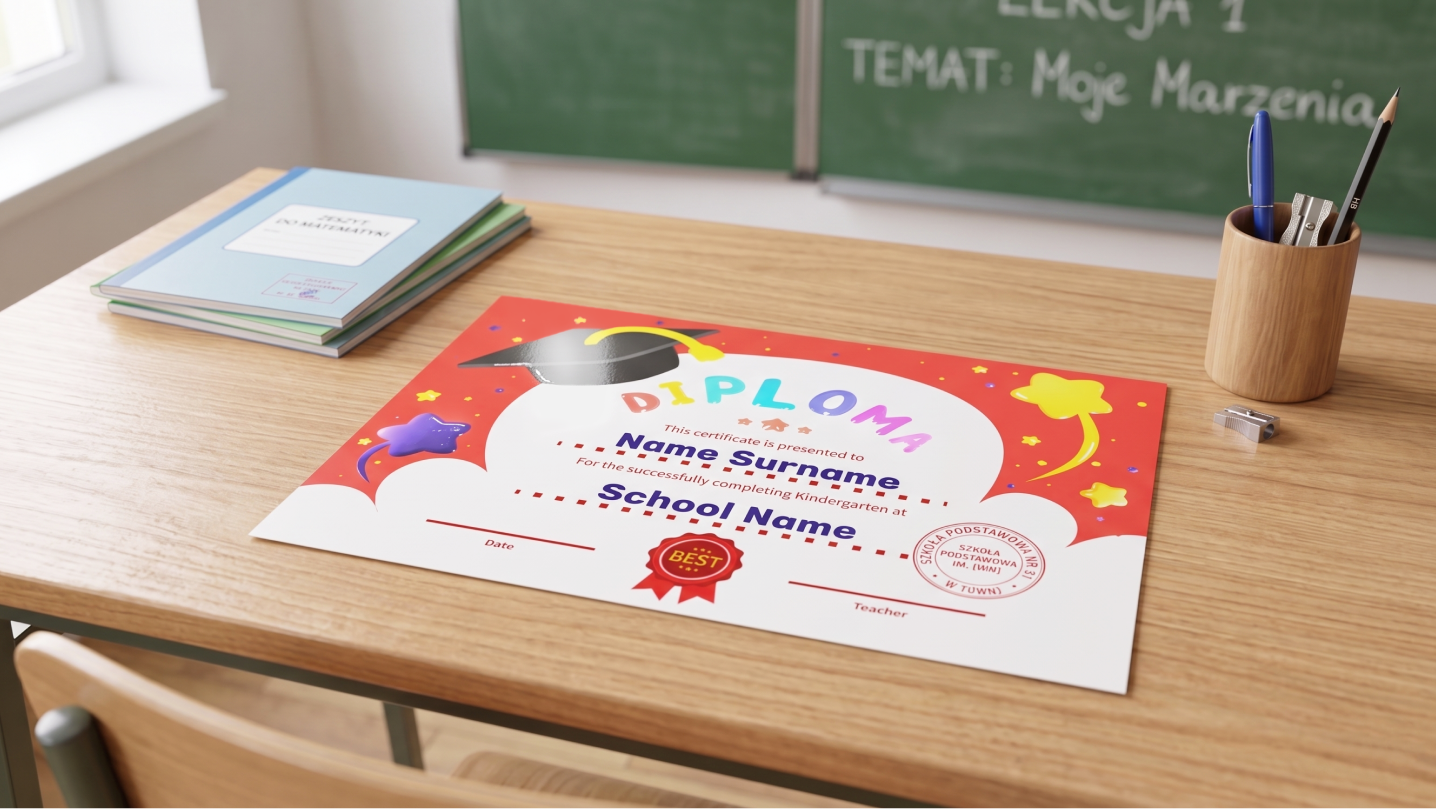 Jakie dyplomy i certyfikaty są stosowane w edukacji szkolnej i przedszkolnej?