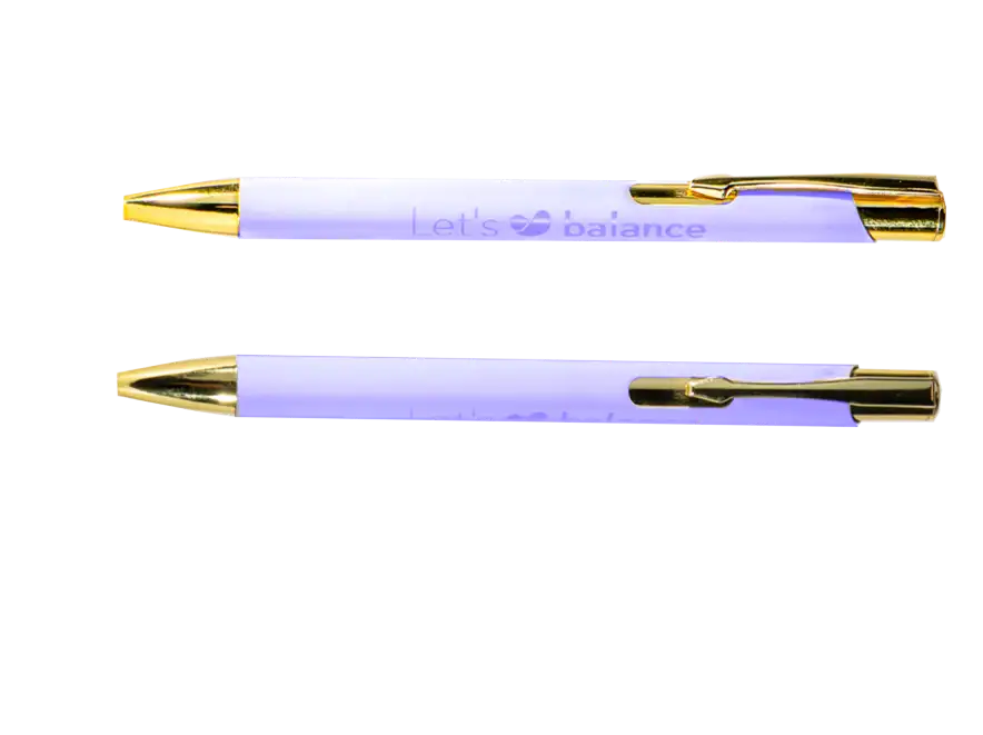 Długopisy metalowe ze złotymi elementami