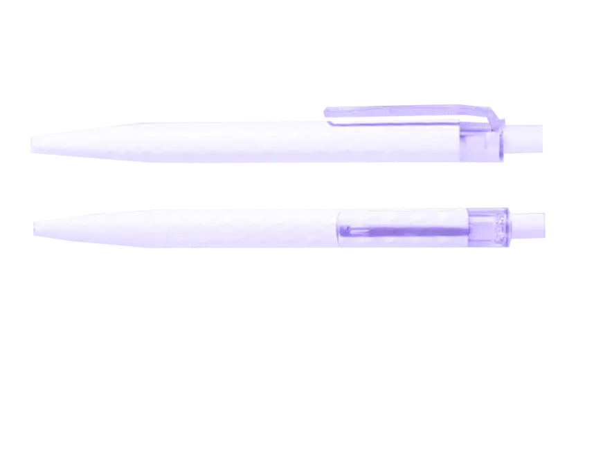 Długopisy plastikowe ze zdobieniem na korpusie