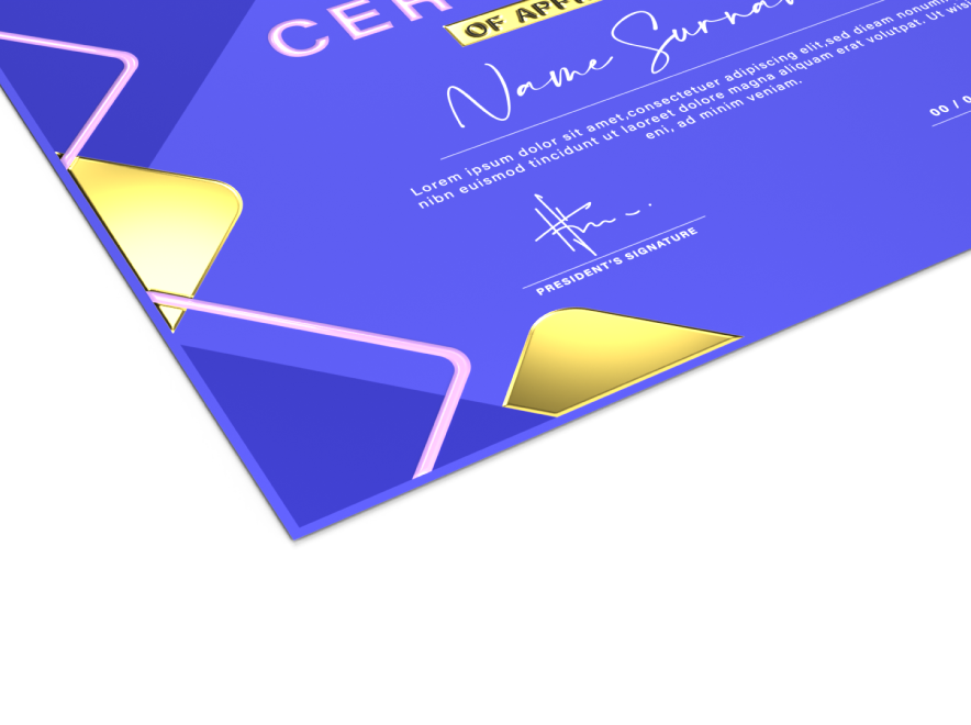Dyplomy i certyfikaty - lakier, złocenie, srebrzenie... 3D, najlepsza jakość
