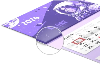 Kalendarze czterodzielne - gł&oacute;wka wypukła, tektura lita