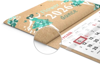 Kalendarze jednodzielne EKO - gł&oacute;wka wypukła, tektura lita + gąbka