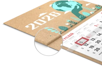 Kalendarze jednodzielne EKO - gł&oacute;wka wypukła, tektura lita