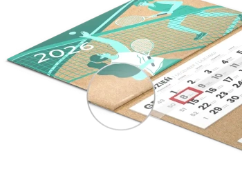 Kalendarze tr&oacute;jdzielne EKO - gł&oacute;wka wypukła, tektura falista