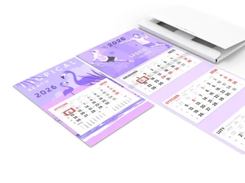 Pr&oacute;bki kalendarzy jednodzielnych i tr&oacute;jdzielnych