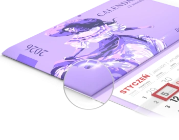 Kalendarze jednodzielne - gł&oacute;wka wypukła, tektura lita + gąbka