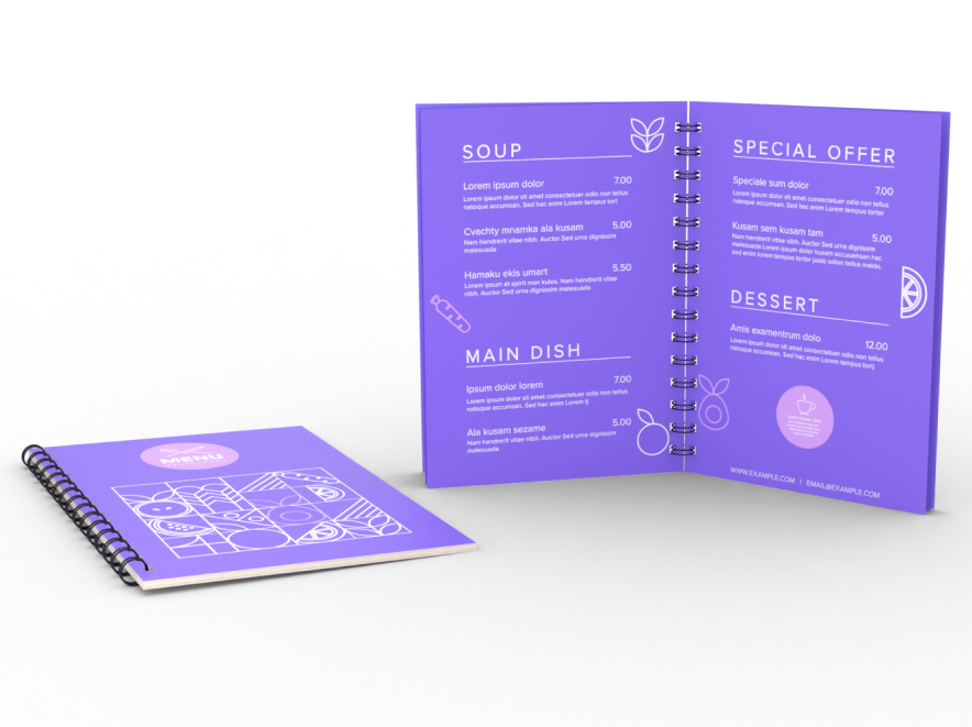 Menu spiralowe - eleganckie