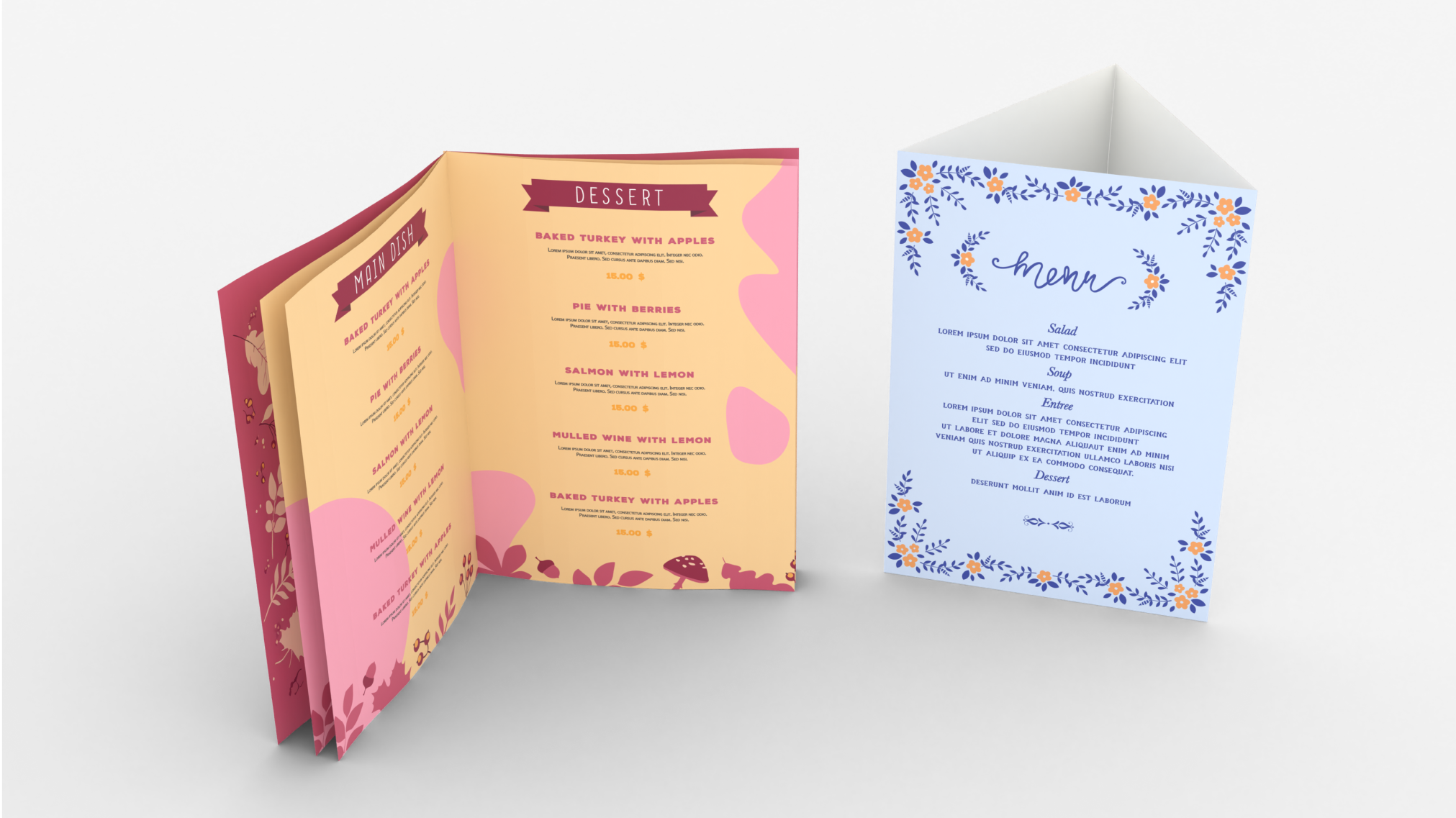 Menu cięte, składane, szyte, klejone, spiralowane, stojące