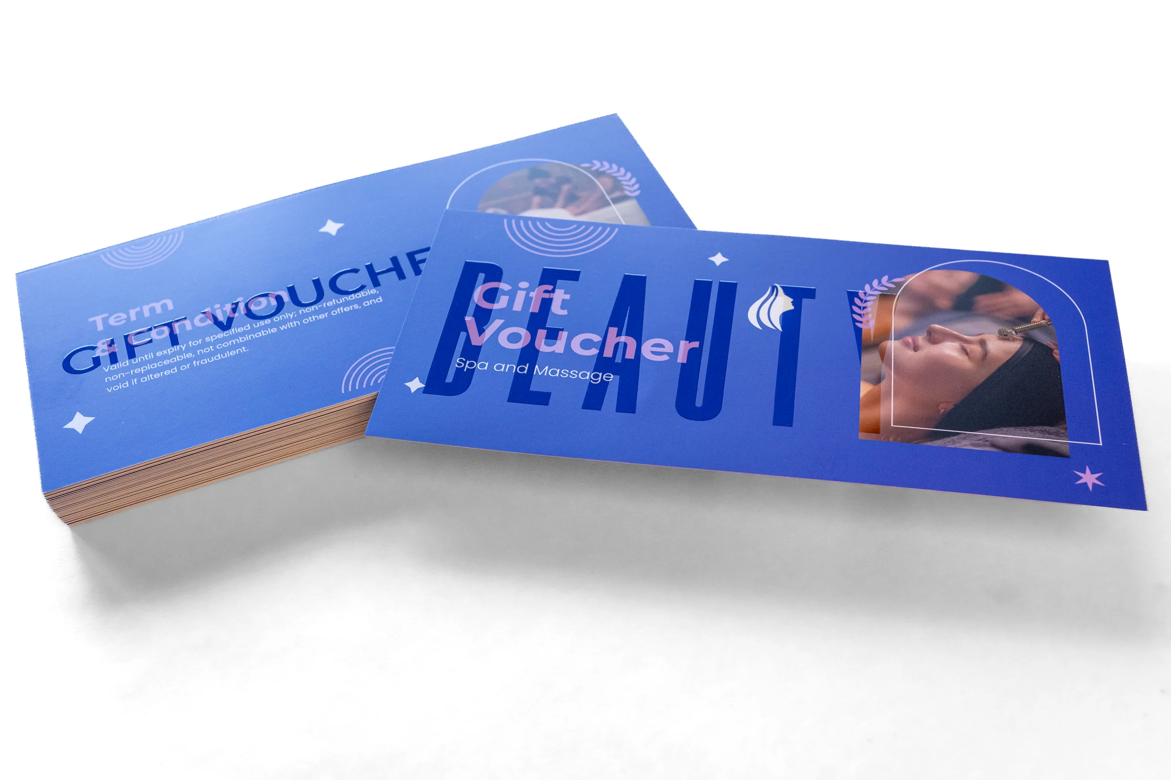 Vouchery reklamowe dla firm cięte Premium - lakier wybiórczy UV 3D