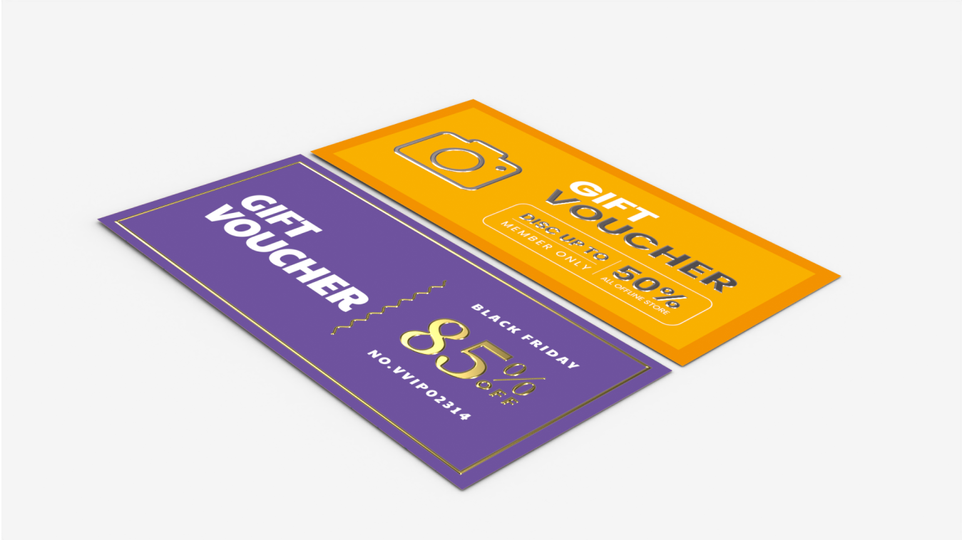 Vouchery Premium – złocenie, srebrzenie 3D, najlepsza jakość