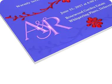 Zaproszenia cięte Premium - lakier wybiórczy UV + folia kolorowa 3D