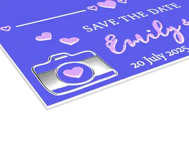 Zaproszenia cięte Premium - lakier wybiórczy UV + srebrzenie 3D