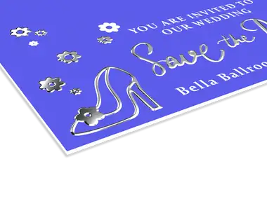 Zaproszenia cięte Premium - srebrzenie 3D