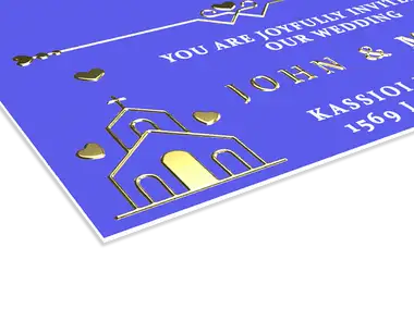 Zaproszenia cięte Premium - złocenie 3D