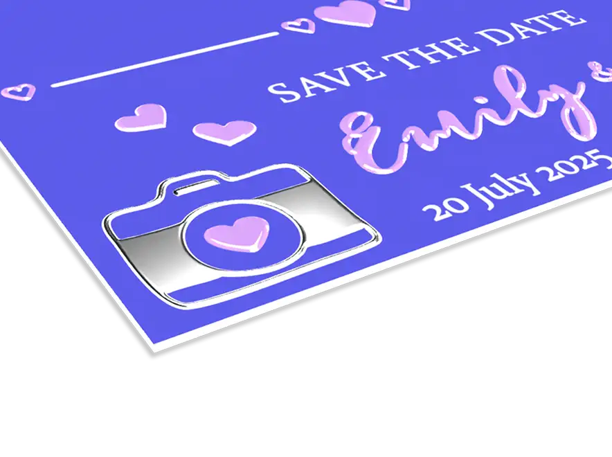 Zaproszenia Premium - lakier wybiórczy UV + srebrzenie 3D