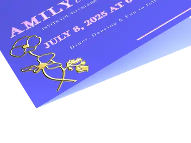 Zaproszenia składane Premium - lakier wybiórczy UV + złocenie 3D