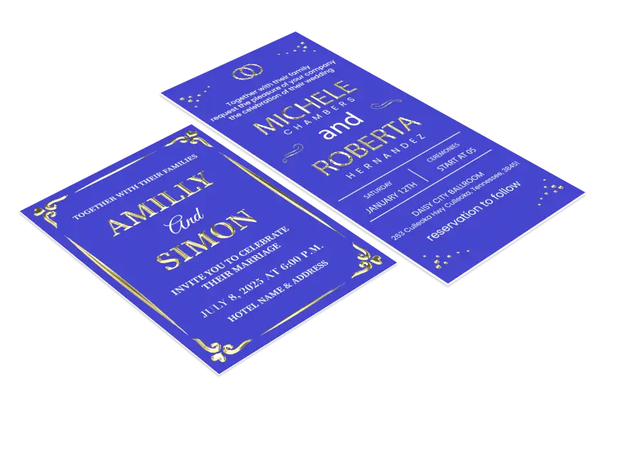 Zaproszenia Premium - lakier wybiórczy UV,
                        złocenie, srebrzenie... 3D