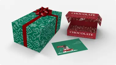 Pudełko wysyłkowe + pocztówki + papier pakowy