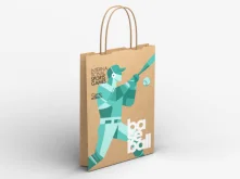 Torby reklamowe papierowe beżowe kraft z nadrukiem logo