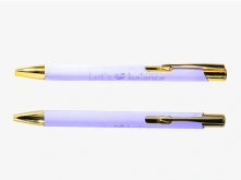 Długopisy metalowe ze złotymi elementami
