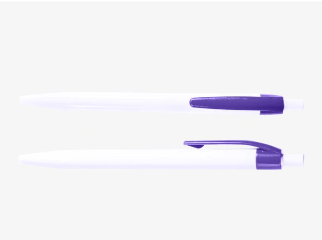 Długopisy plastikowe z kolorowymi elementami