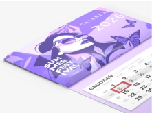 Kalendarze czterodzielne - główka wypukła, tektura lita + gąbka