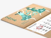 Kalendarze trójdzielne EKO - główka wypukła, tektura lita + gąbka