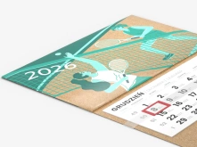 Kalendarze trójdzielne EKO - główka wypukła, tektura falista