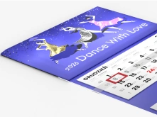 Kalendarze trójdzielne Premium - główka wypukła, tektura lita + gąbka - lakier wybiórczy, złocenie, srebrzenie... 3D