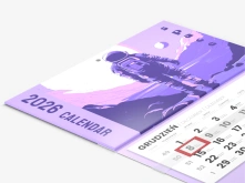 Kalendarze trójdzielne - główka wypukła, tektura lita