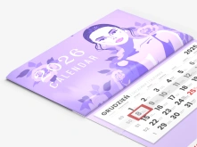 Kalendarze trójdzielne - główka wypukła, tektura lita + gąbka