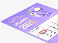 Kalendarze trójdzielne uszlachetnione ekonomiczne - farbą złotą, srebrną, pigmentową