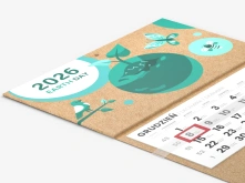 Kalendarze trójdzielne EKO - główka wypukła, tektura lita