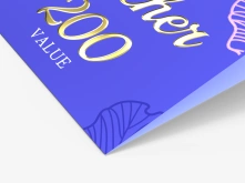 Vouchery składane Premium - lakier wybiórczy UV + złocenie 3D