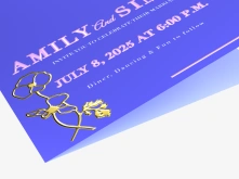 Zaproszenia składane Premium - lakier wybiórczy UV + złocenie 3D