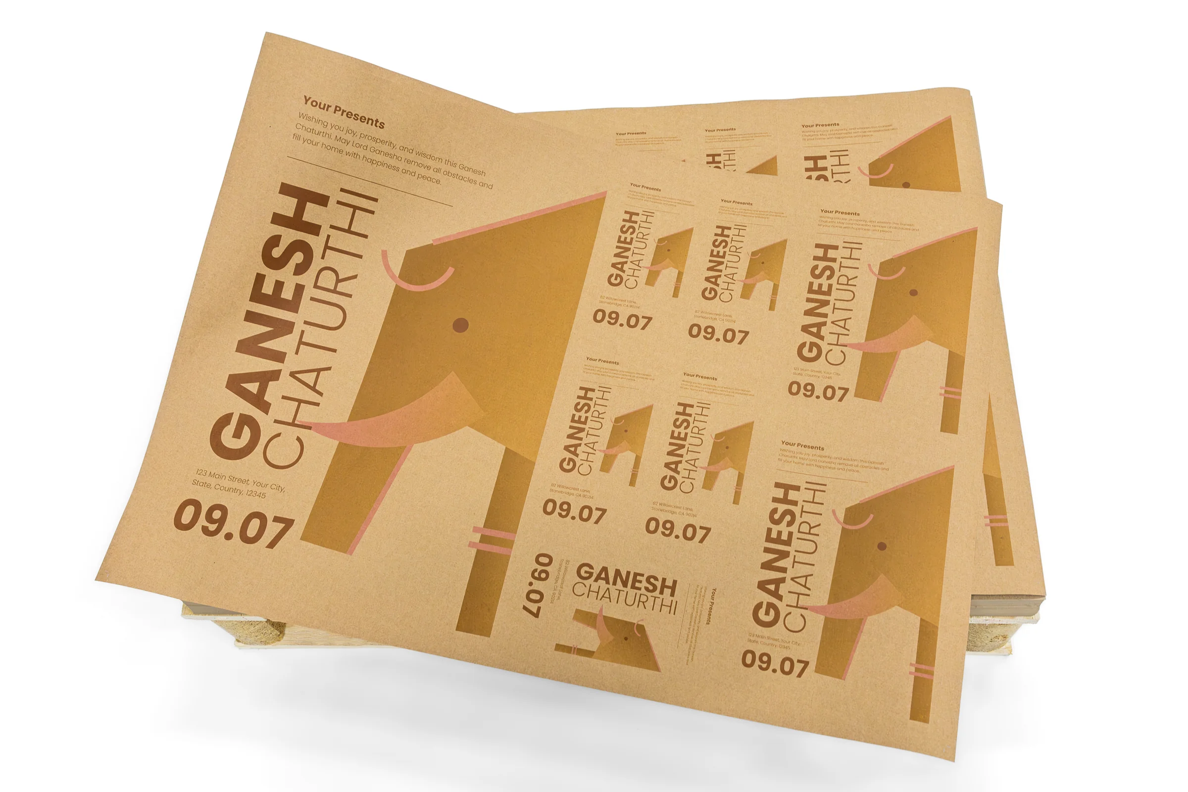 Arkusze plano EKO brązowe napisy