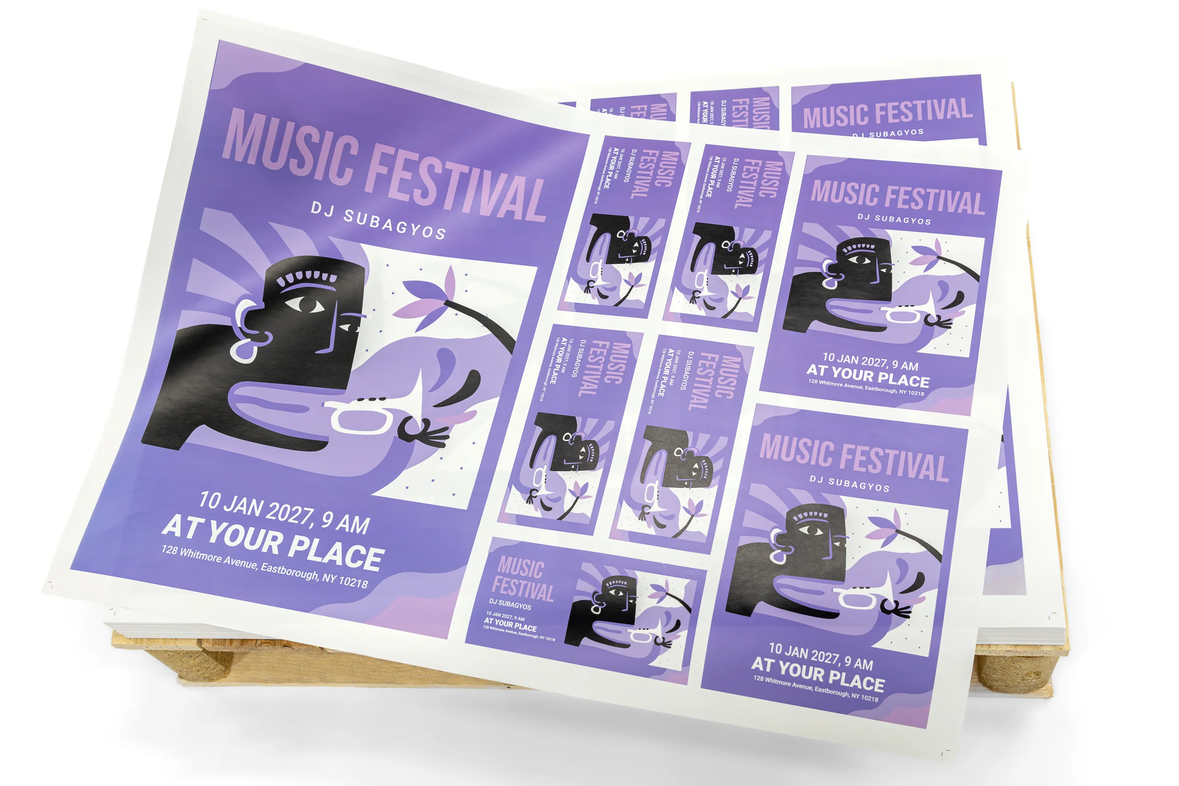 Arkusze plano klasyczne na fioletowym tle