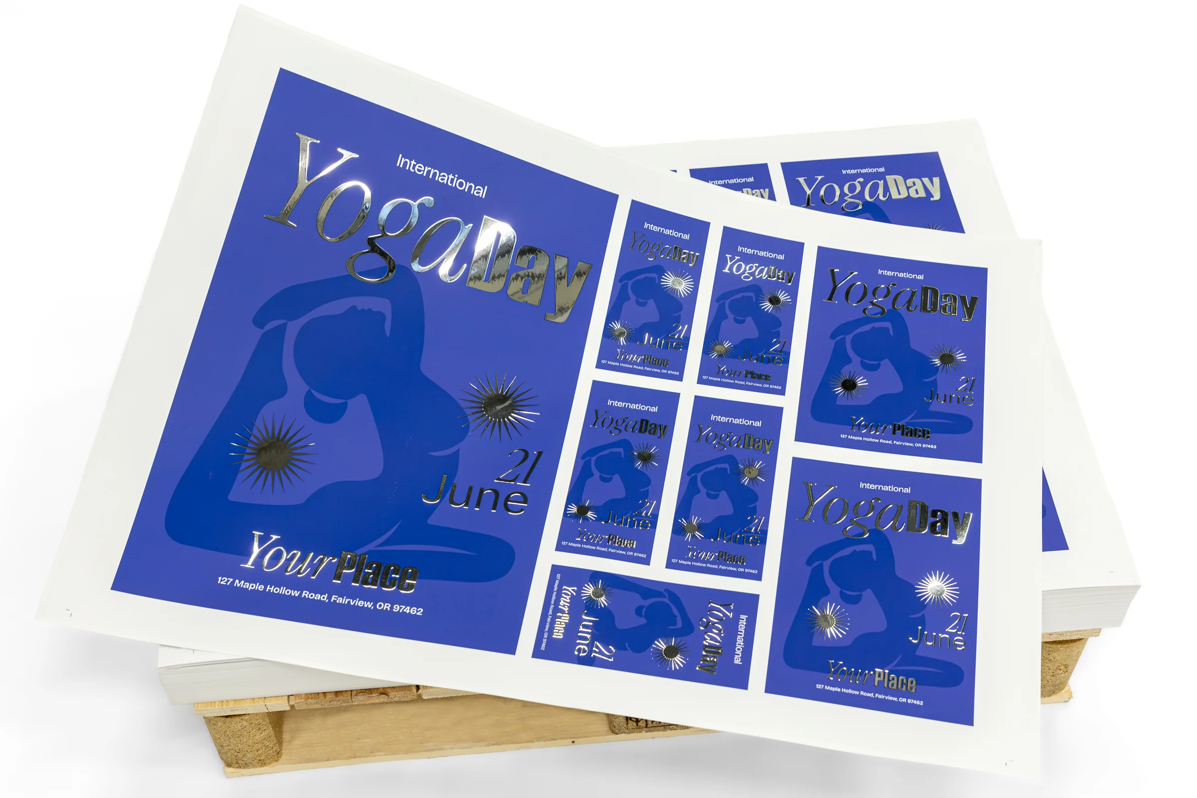 Arkusze plano Premium - na niebieskim tle + srebrzenie 3D