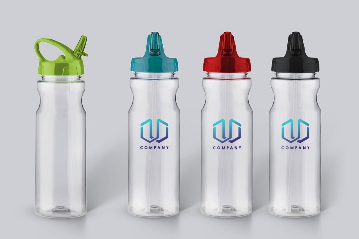 Bidony plastikowe ze słomką - dostępne kolory