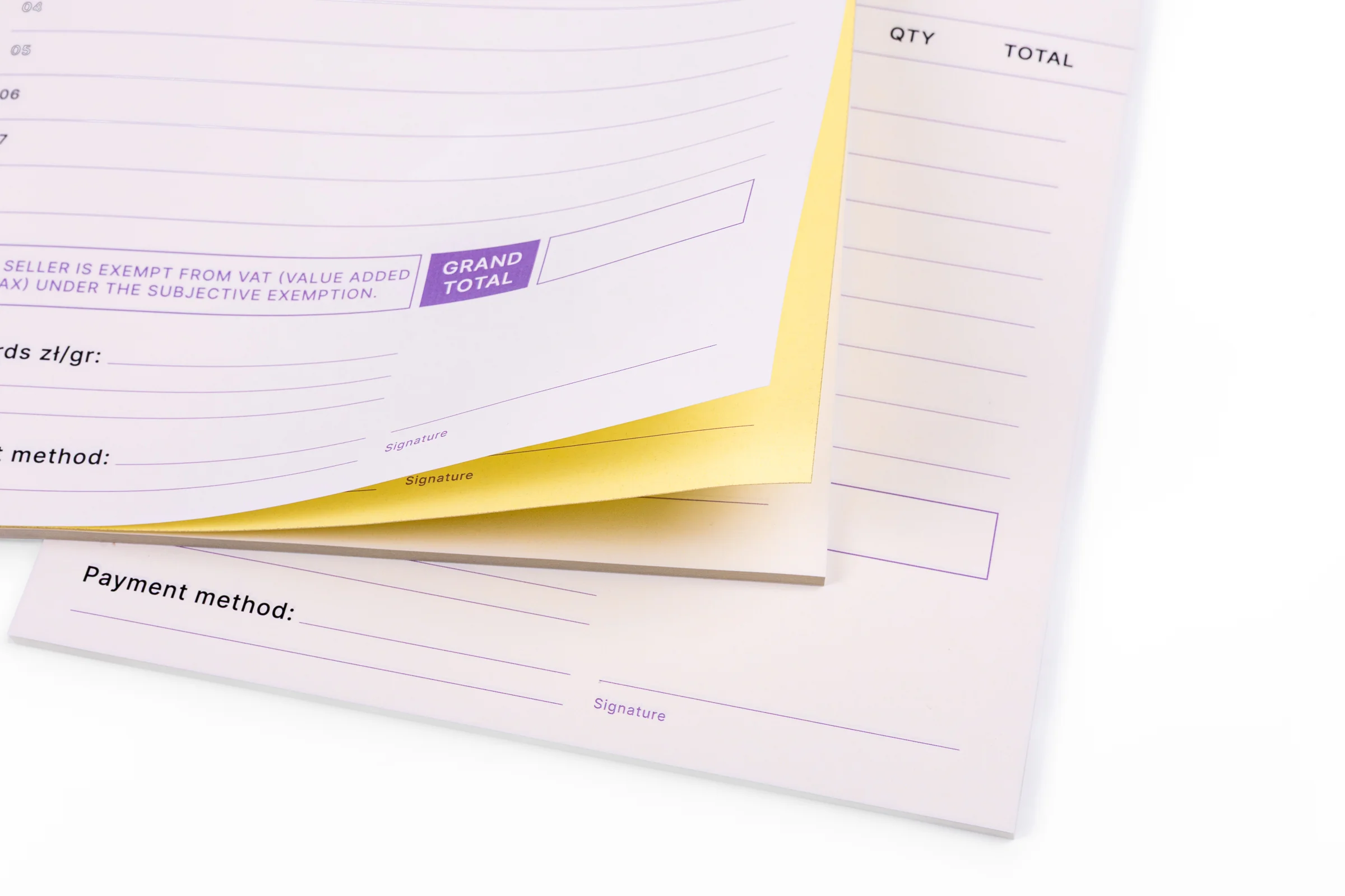 Druki samokopiujące jedna kopia