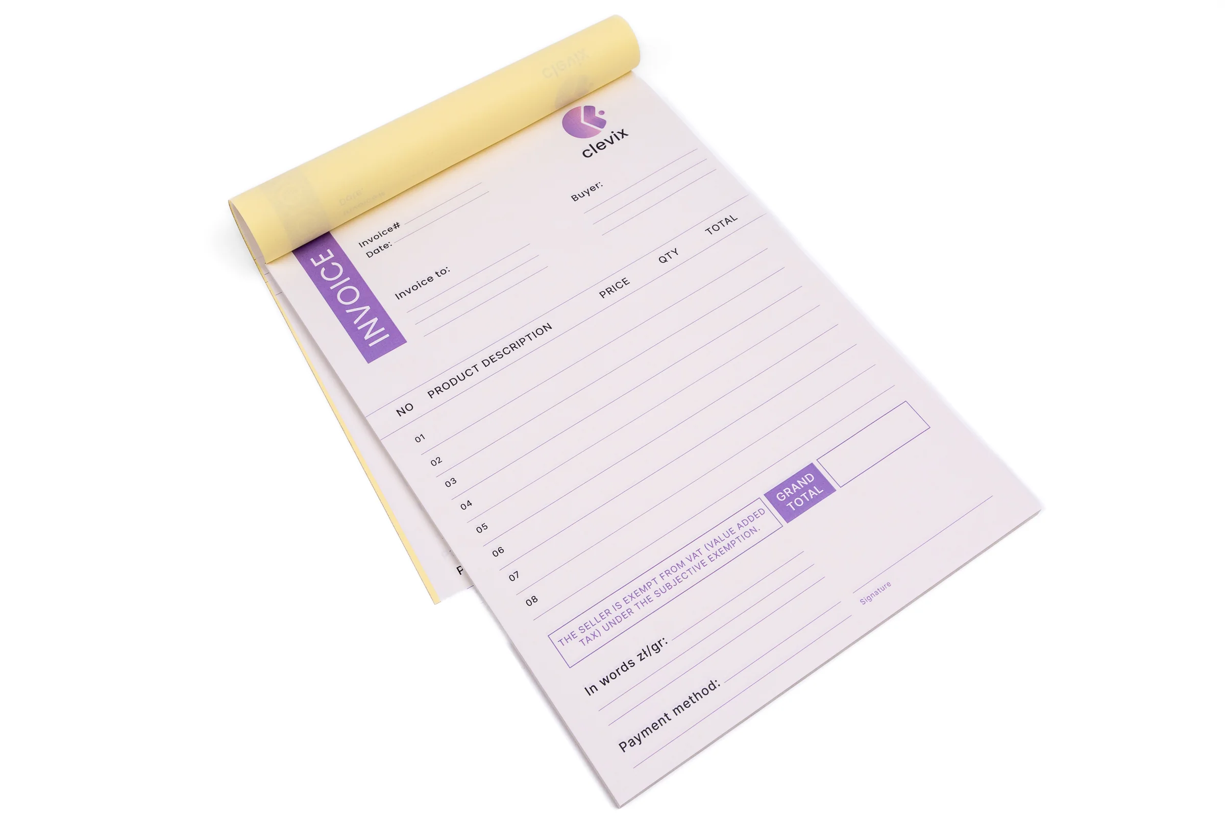 Druki samokopiujące jedna kopia