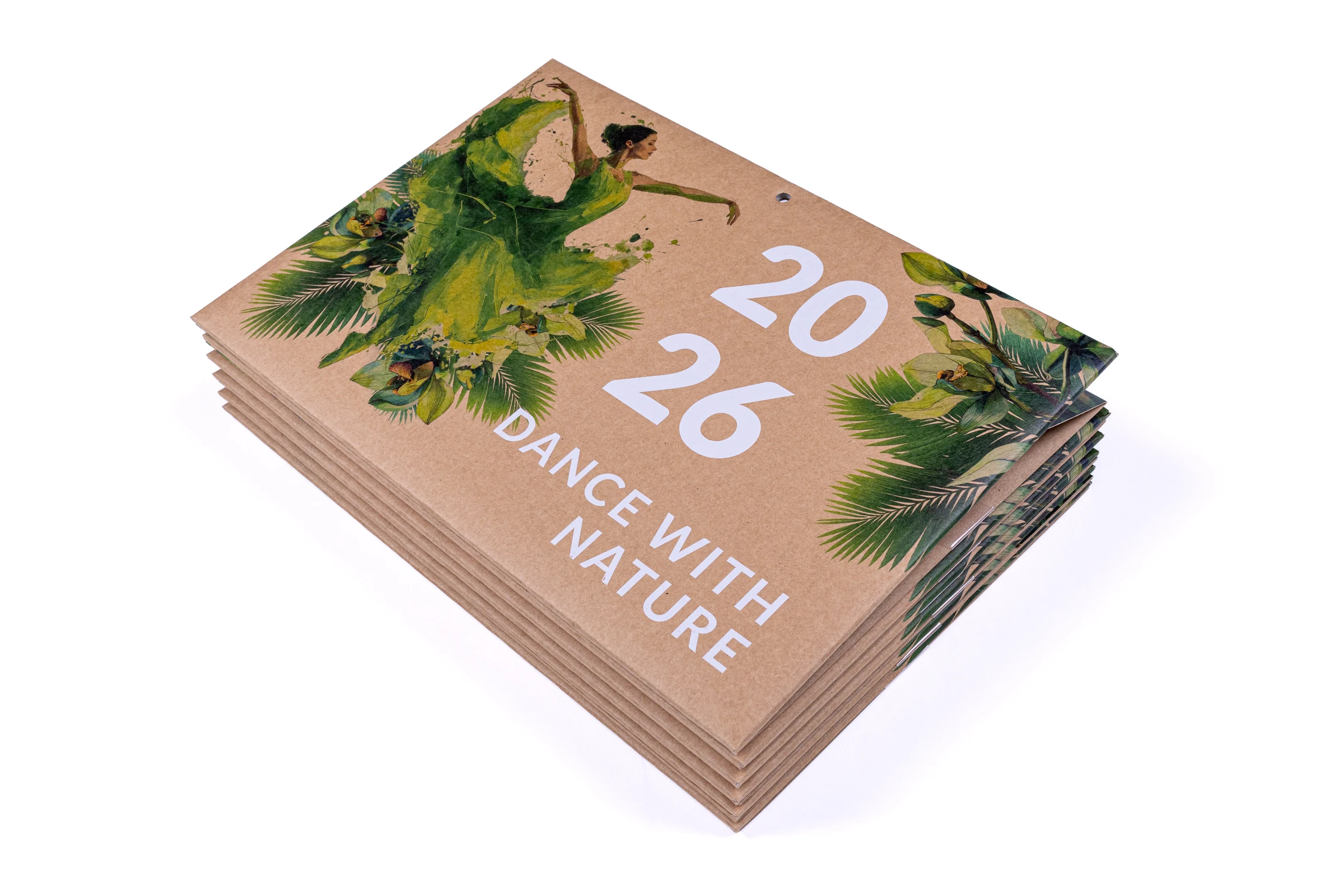 Kalendarze jednodzielne EKO - główka wypukła, tektura tektura lita + gąbka