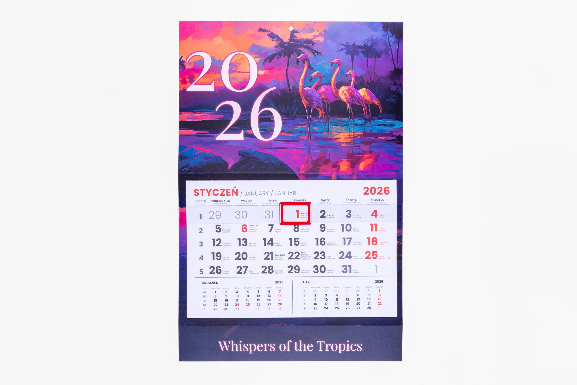kalendarze jednodzielne płaska
