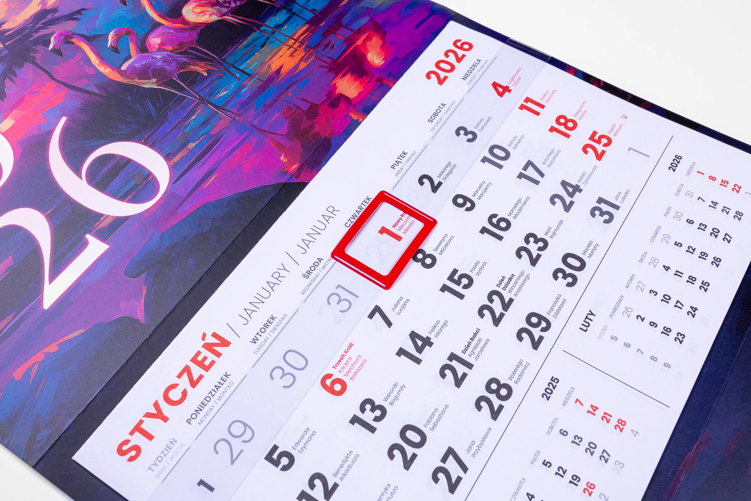 kalendarze jednodzielne płaska