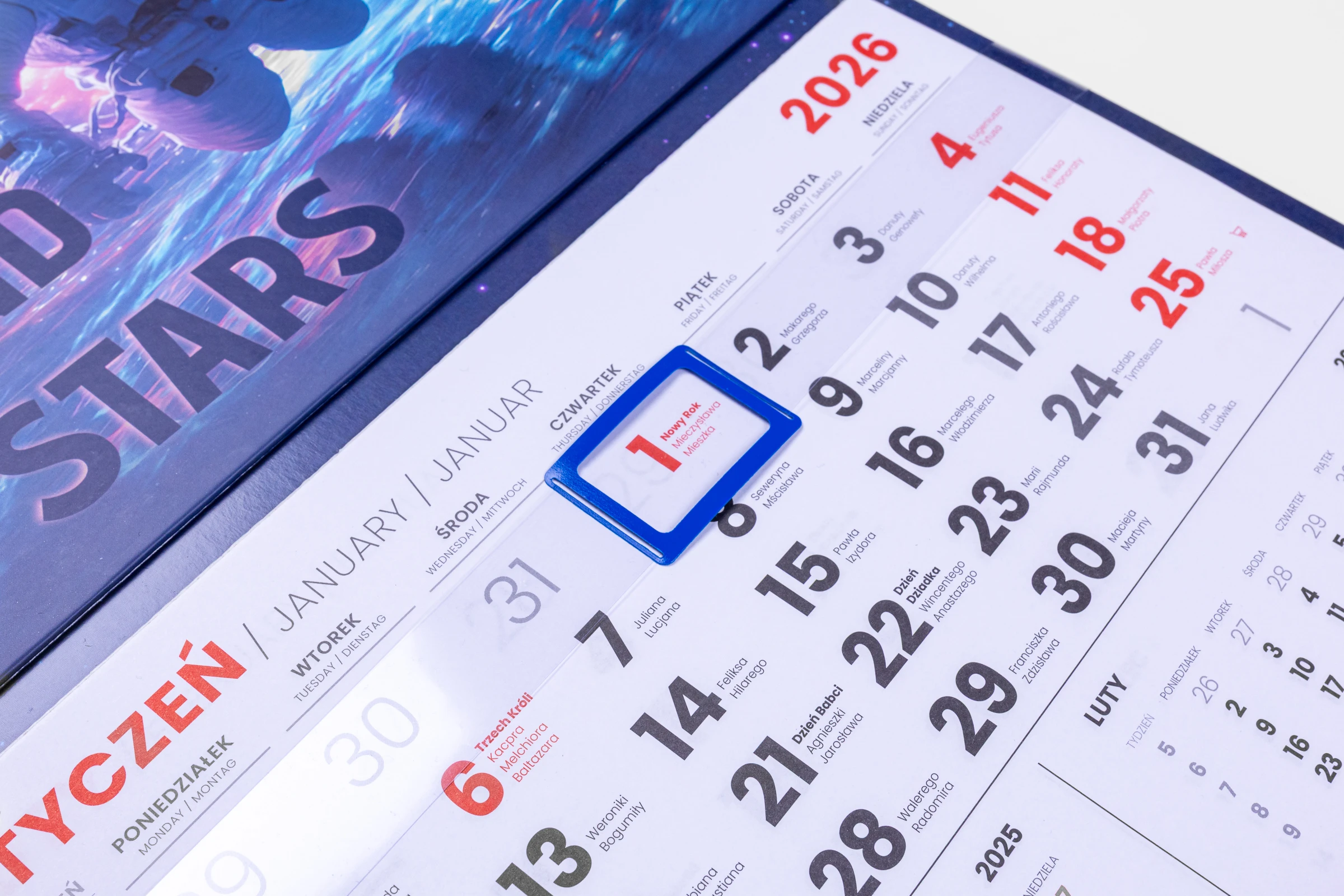 kalendarze jednodzielne główka wypukła