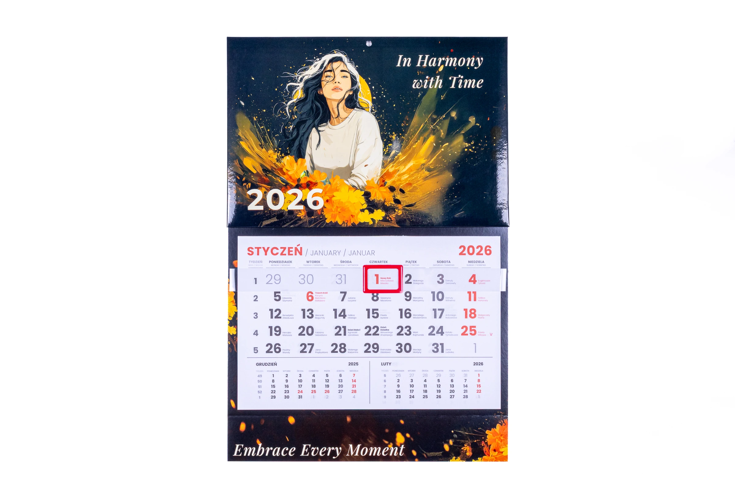 kalendarze jednodzielne główka wypukła lita + gąbka