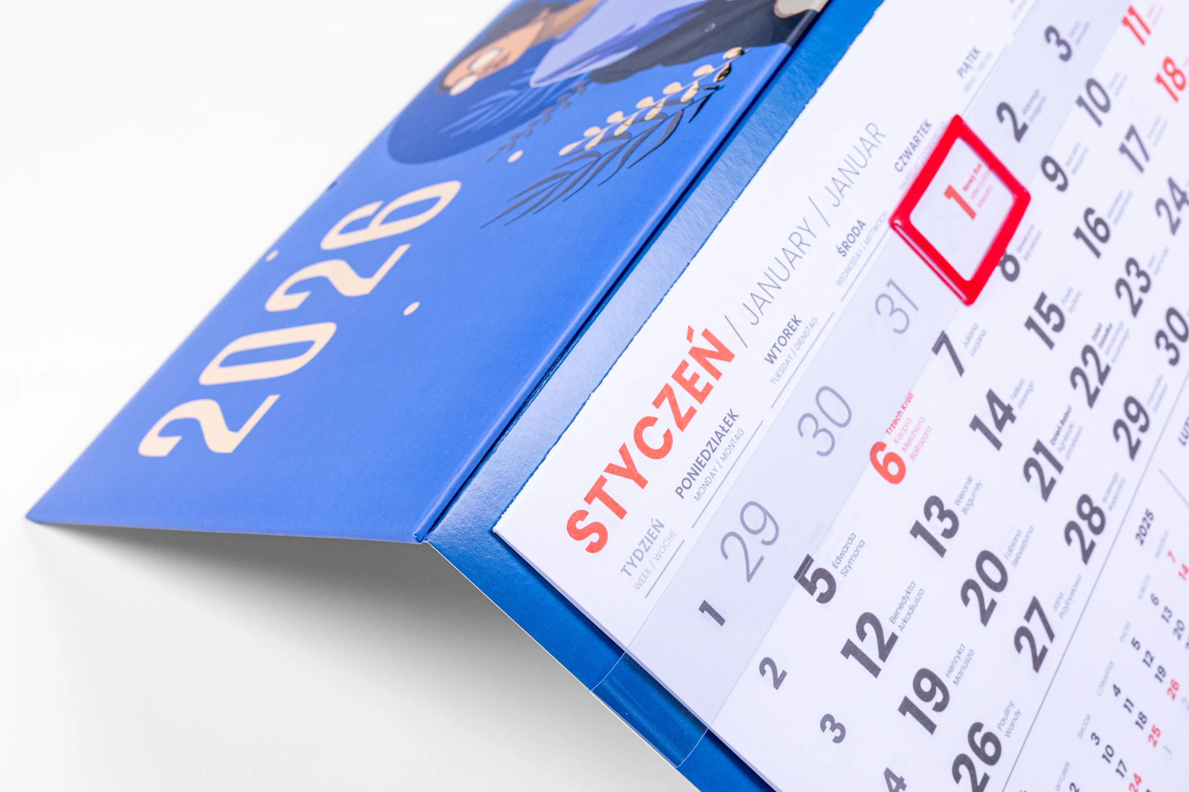 Kalendarze jednodzielne Premium - tektura lita + gąbka