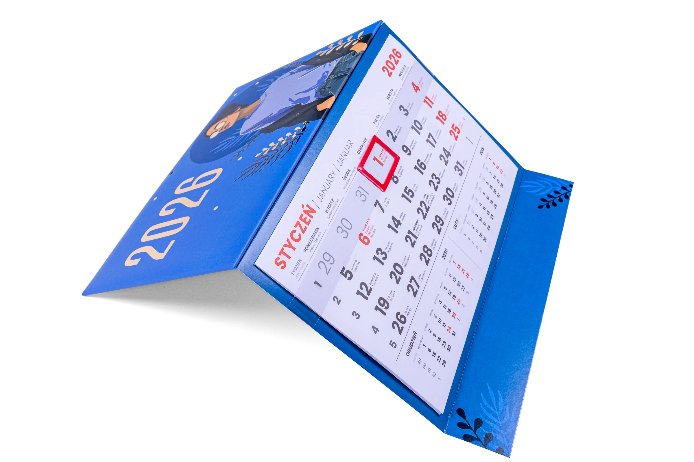 Kalendarze jednodzielne Premium - tektura lita + gąbka