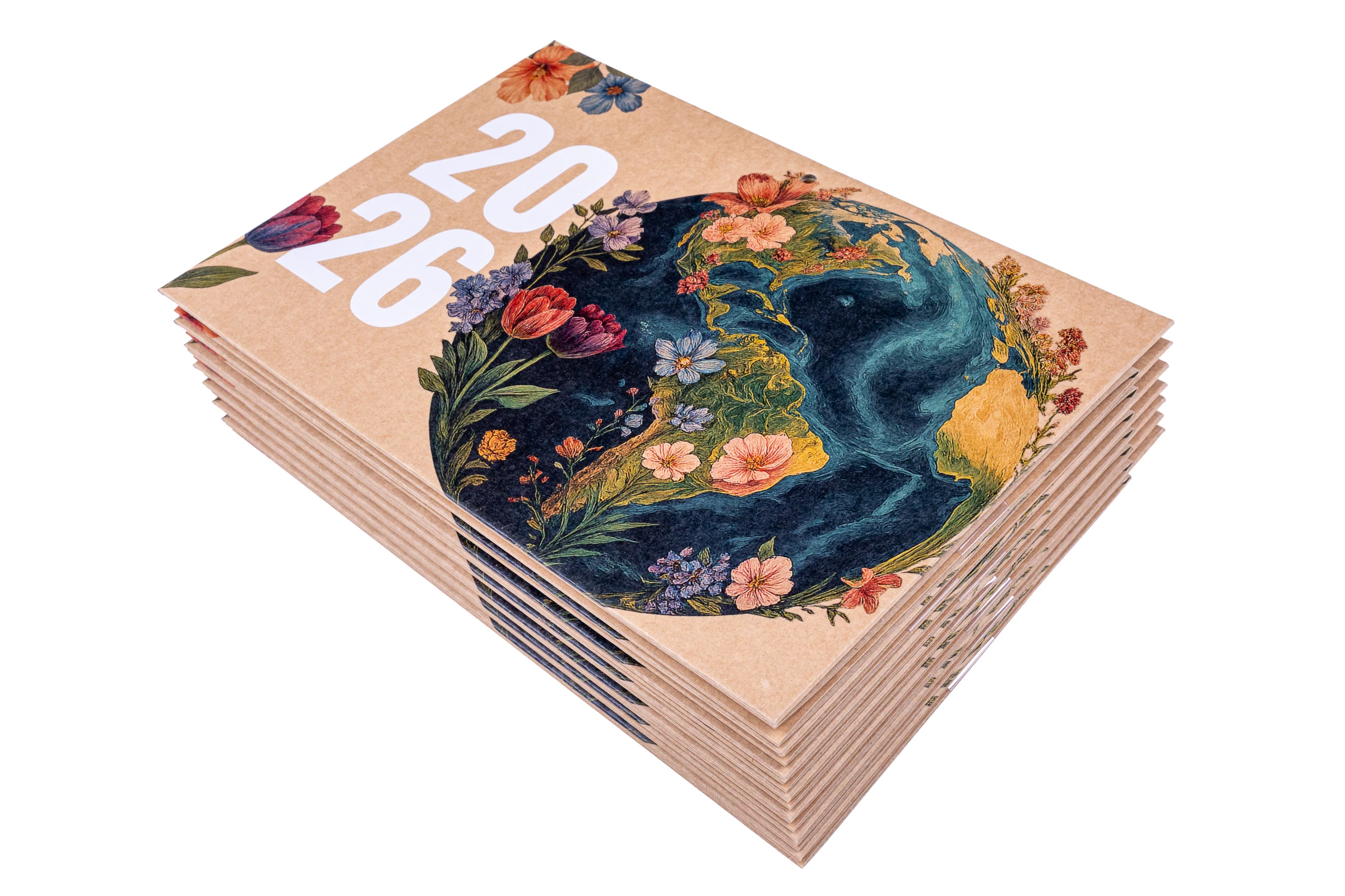 Kalendarze trójdzielne EKO - główka wypukła, tektura lita